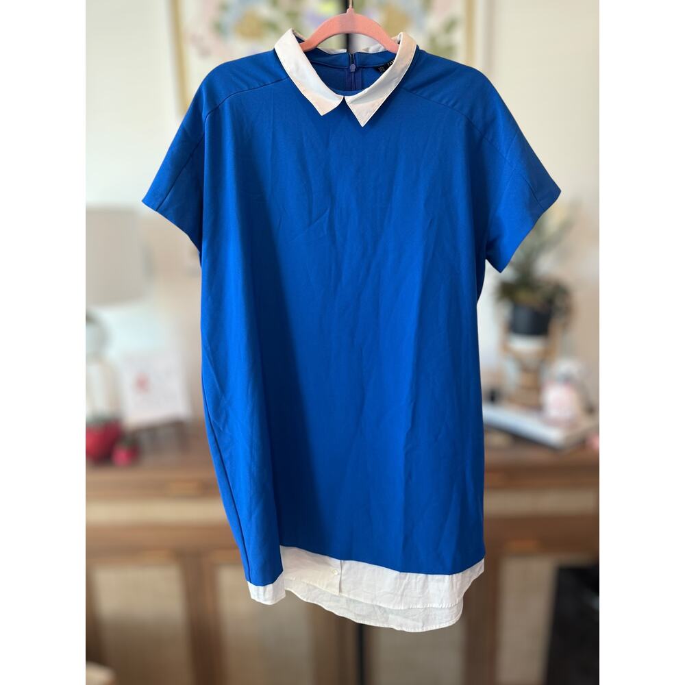 Zara Basic Sailor Collar Layered Mini Shift Dress… - image 8